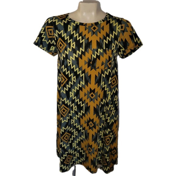 LULAROE DRESS Geometric Print XXS grandmacore Momcore Comfort Athleisure Relaxed - Picture 1 of 9